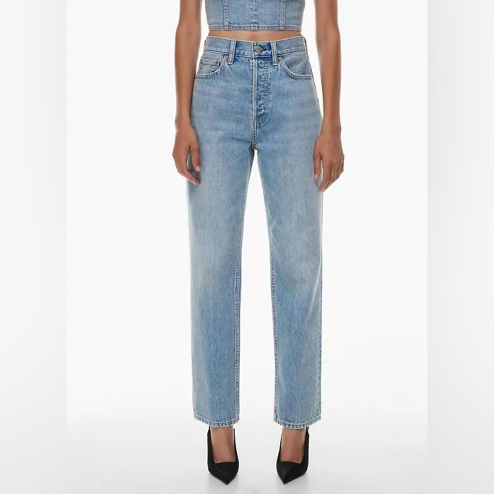 Denim Forum Light Blue Straight Leg Jeans